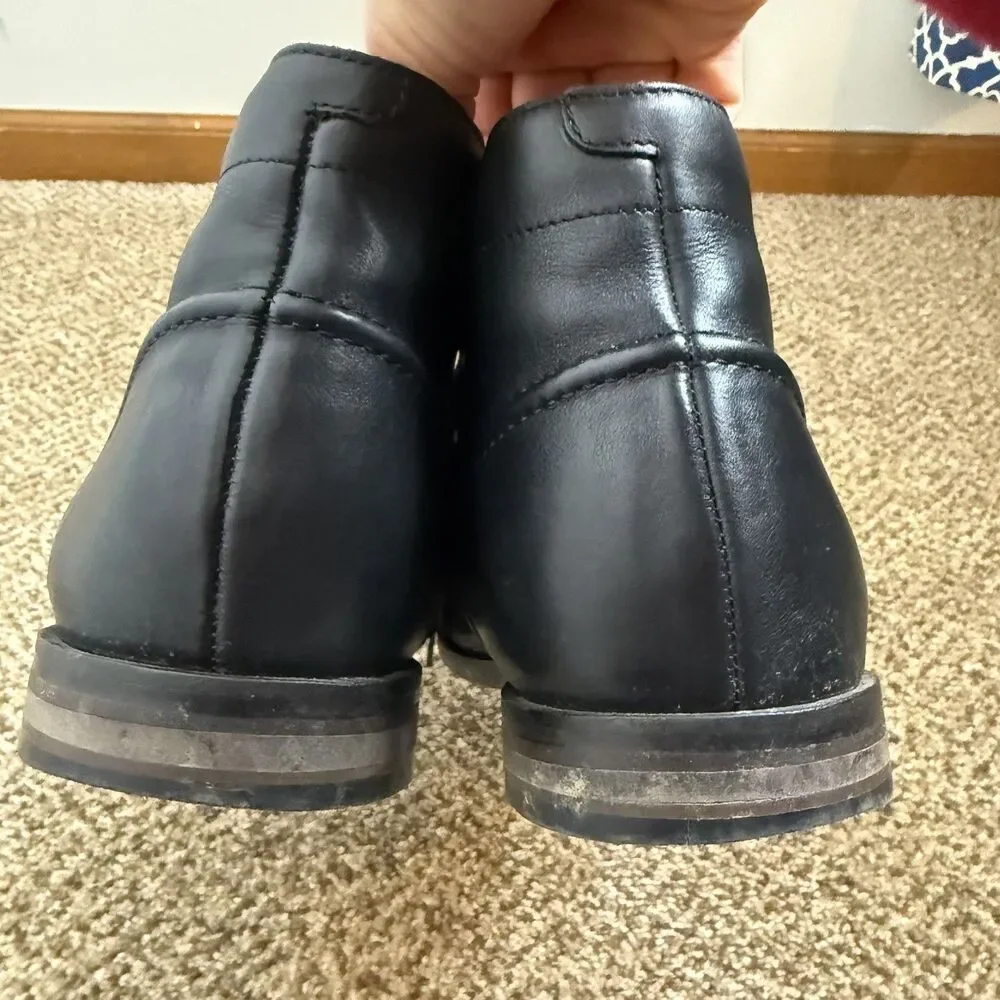 Clarks Glide Chukka Black Leather Shoes Men's size 12